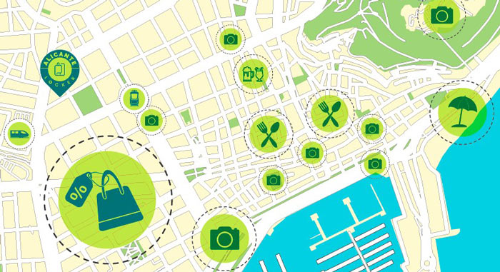 Map of the main points of interest in Alicante