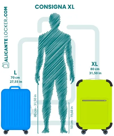 Medidas maletas válidas para las consignas xl